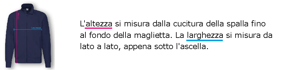 Felpa misure
